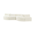 Ricarda Cream Velvet Performance Fabric Upholstered 6pc. Modular Sectional - Sec6F