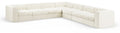 Ricarda Cream Velvet Performance Fabric Upholstered 7pc. Modular Sectional - Sec7A