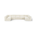 Ricarda Cream Velvet Performance Fabric Upholstered 7pc. Modular Sectional - Sec7B