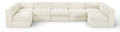Ricarda Cream Velvet Performance Fabric Upholstered 7pc. Modular Sectional - Sec7B