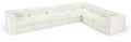 Ricarda Cream Velvet Performance Fabric Upholstered 7pc. Modular Sectional - Sec7C