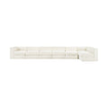 Ricarda Cream Velvet Performance Fabric Upholstered 7pc. Modular Sectional - Sec7D