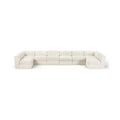 Ricarda Cream Velvet Performance Fabric Upholstered 8pc. Modular Sectional - Sec8A