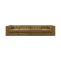 Ricarda Saddle Velvet Performance Fabric Upholstered 4pc. Modular Sofa - S126