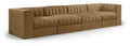 Ricarda Saddle Velvet Performance Fabric Upholstered 4pc. Modular Sofa - S126