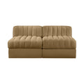 Ricarda Saddle Velvet Performance Fabric Upholstered 2pc. Modular Loveseat - S58