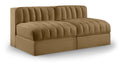 Ricarda Saddle Velvet Performance Fabric Upholstered 2pc. Modular Loveseat - S58