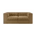 Ricarda Saddle Velvet Performance Fabric Upholstered 2pc. Modular Loveseat - S68