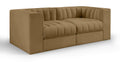 Ricarda Saddle Velvet Performance Fabric Upholstered 2pc. Modular Loveseat - S68