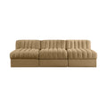 Ricarda Saddle Velvet Performance Fabric Upholstered 3pc. Modular Sofa - S87