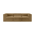 Ricarda Saddle Velvet Performance Fabric Upholstered 3pc. Modular Sofa - S97