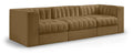 Ricarda Saddle Velvet Performance Fabric Upholstered 3pc. Modular Sofa - S97