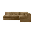 Ricarda Saddle Velvet Performance Fabric Upholstered 4pc. Modular Sectional - Sec4A