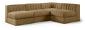 Ricarda Saddle Velvet Performance Fabric Upholstered 4pc. Modular Sectional - Sec4A
