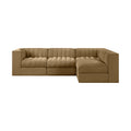 Ricarda Saddle Velvet Performance Fabric Upholstered 4pc. Modular Sectional - Sec4B