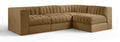 Ricarda Saddle Velvet Performance Fabric Upholstered 4pc. Modular Sectional - Sec4B