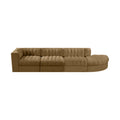 Ricarda Saddle Velvet Performance Fabric Upholstered 4pc. Modular Sectional - Sec4D