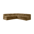 Ricarda Saddle Velvet Performance Fabric Upholstered 5pc. Modular Sectional - Sec5A