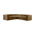 Ricarda Saddle Velvet Performance Fabric Upholstered 5pc. Modular Sectional - Sec5B