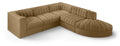 Ricarda Saddle Velvet Performance Fabric Upholstered 5pc. Modular Sectional - Sec5C