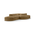 Ricarda Saddle Velvet Performance Fabric Upholstered 5pc. Modular Sectional - Sec5D