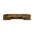 Ricarda Saddle Velvet Performance Fabric Upholstered 6pc. Modular Sectional - Sec6A