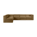 Ricarda Saddle Velvet Performance Fabric Upholstered 6pc. Modular Sectional - Sec6B