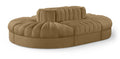Ricarda Saddle Velvet Performance Fabric Upholstered 6pc. Modular Sectional - Sec6C