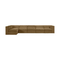 Ricarda Saddle Velvet Performance Fabric Upholstered 6pc. Modular Sectional - Sec6E