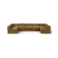 Ricarda Saddle Velvet Performance Fabric Upholstered 7pc. Modular Sectional - Sec7B