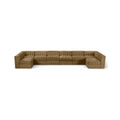 Ricarda Saddle Velvet Performance Fabric Upholstered 8pc. Modular Sectional - Sec8A