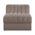 Ricarda Taupe Velvet Performance Fabric Upholstered Modular Chair - Armless