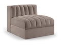 Ricarda Taupe Velvet Performance Fabric Upholstered Modular Chair - Armless