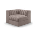 Ricarda Taupe Velvet Performance Fabric Upholstered Modular Chair - Corner