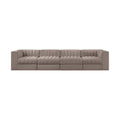 Ricarda Taupe Velvet Performance Fabric Upholstered 4pc. Modular Sofa - S126