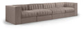 Ricarda Taupe Velvet Performance Fabric Upholstered 4pc. Modular Sofa - S126