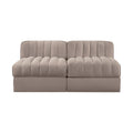 Ricarda Taupe Velvet Performance Fabric Upholstered 2pc. Modular Loveseat - S58