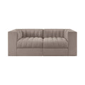 Ricarda Taupe Velvet Performance Fabric Upholstered 2pc. Modular Loveseat - S68
