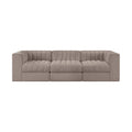 Ricarda Taupe Velvet Performance Fabric Upholstered 3pc. Modular Sofa - S97
