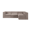 Ricarda Taupe Velvet Performance Fabric Upholstered 4pc. Modular Sectional - Sec4B