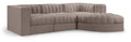 Ricarda Taupe Velvet Performance Fabric Upholstered 4pc. Modular Sectional - Sec4C