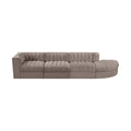 Ricarda Taupe Velvet Performance Fabric Upholstered 4pc. Modular Sectional - Sec4D