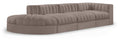 Ricarda Taupe Velvet Performance Fabric Upholstered 4pc. Modular Sectional - Sec4D