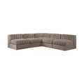 Ricarda Taupe Velvet Performance Fabric Upholstered 5pc. Modular Sectional - Sec5A