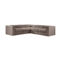 Ricarda Taupe Velvet Performance Fabric Upholstered 5pc. Modular Sectional - Sec5B