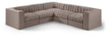 Ricarda Taupe Velvet Performance Fabric Upholstered 5pc. Modular Sectional - Sec5B