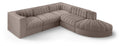 Ricarda Taupe Velvet Performance Fabric Upholstered 5pc. Modular Sectional - Sec5C