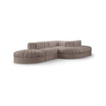 Ricarda Taupe Velvet Performance Fabric Upholstered 5pc. Modular Sectional - Sec5D