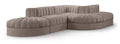 Ricarda Taupe Velvet Performance Fabric Upholstered 5pc. Modular Sectional - Sec5D