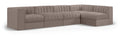 Ricarda Taupe Velvet Performance Fabric Upholstered 5pc. Modular Sectional - Sec5E